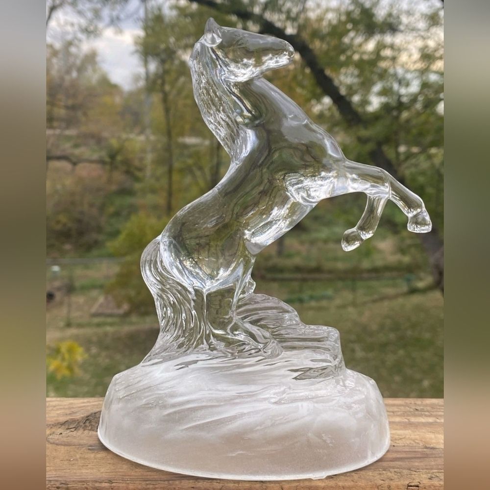 Vintage Cristal D’Arques Lead Crystal Rearing Horse - France - Picture 2 of 5
